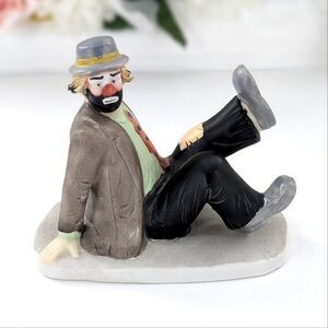 Emmett Kelly Jr. Porcelain Hobo Clown Figurine Sitting Kicking Falling